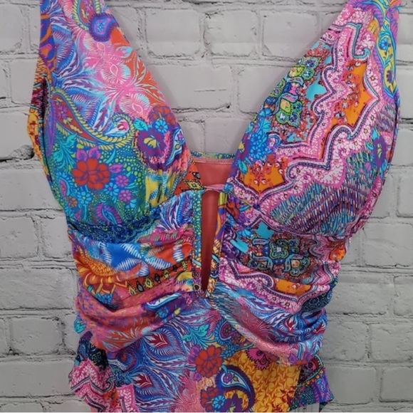Bleu Rod Beattie multi color paisley one piece swimsuit - Picture 7 of 11